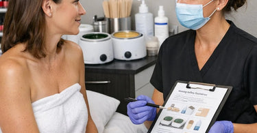 A clean and organized professional waxing suite featuring ItalWax warmers, disposable spatulas, and sterile liners to prevent cross-contamination.