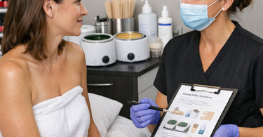 A clean and organized professional waxing suite featuring ItalWax warmers, disposable spatulas, and sterile liners to prevent cross-contamination.