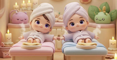 Couples enjoying a side-by-side spa treatment with massages and relaxation in a beautifully decorated room