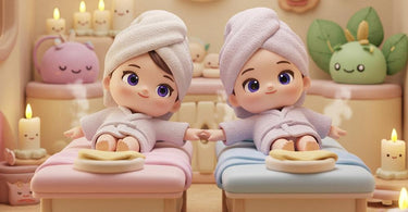 Couples enjoying a side-by-side spa treatment with massages and relaxation in a beautifully decorated room