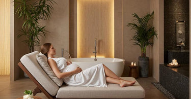 Pregnant woman enjoying a safe spa treatment