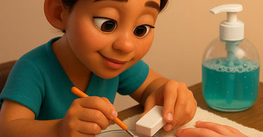 Professional nail technician removing dip powder nails safely at a salon