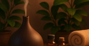 Professional aromatherapy diffuser with essential oils, creating a calming ambiance in spas and salons