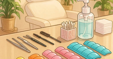 Professional eyelash perming rods in various sizes for lash lift treatments