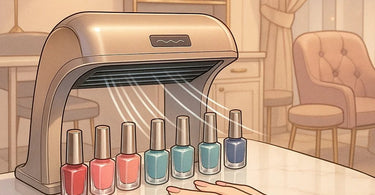 Professional nail polish drying fan in a modern salon setting