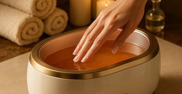 Professional paraffin wax hand dip machine in a spa setting