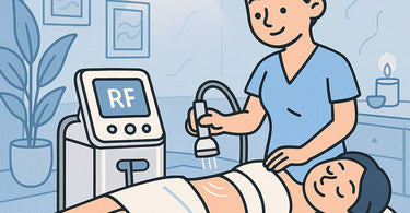 Professional RF body tightening machine in use during a spa treatment