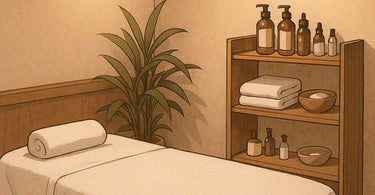 Massage therapist discussing treatment options with client in spa setting