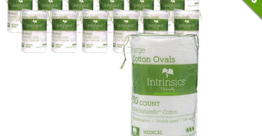 Intrinsics Large 3 Inch Cotton Ovals - Professional Salon and Spa Cotton Pads in Resealable Packaging