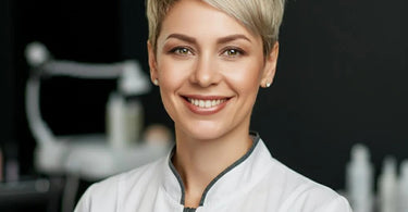 Cosmetologist working with a client in a salon