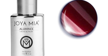 Joya Mia Aluminix Chrome LED/UV Gel Polish in shade MX-4 showing intense mirror-like metallic finish