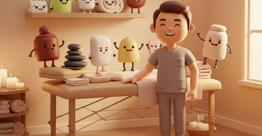 Relaxing spa environment with massage products from Pure Spa Direct