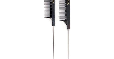 Krest Steel Pin Rat-Tail Combs 2 Pack - Professional Styling Tool for Salons