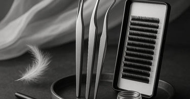 Professional lash technician using proper ventilation system during lash extension application