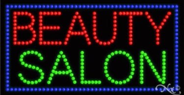 LED Sign - Beauty Salon / 17 inches H x 32 inches W x 1 inches D