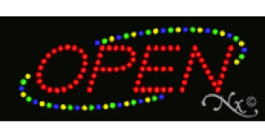 LED Open Sign 8 inches high by 20 inches wide by 1 inch deep