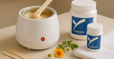 Professional esthetician applying Lycon Wax for a smooth, pain-free hair removal treatment