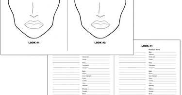 Fantasea Make-up Face Chart Pad with 50 sheets, perfect for professional makeup artists to plan and practice looks.