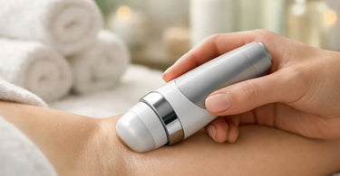 Professional aesthetician holding a clinical strength antiperspirant, showcasing a solution for hyperhidrosis in a spa setting