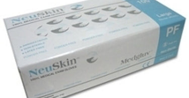 Medgluv NeuSkin Powder-Free Vinyl Exam Gloves - Box of 100 gloves, perfect for spa and salon professionals