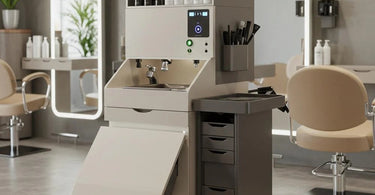 Multi-functional salon equipment saving space in a modern salon