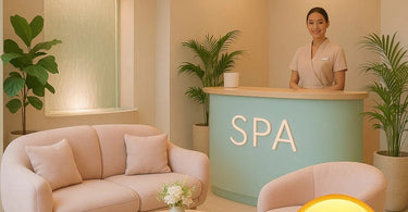Salon professional looking at appointment book with empty chair in background