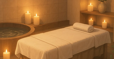 Spa professional performing a facial treatment on a client as part of a community scholarship program