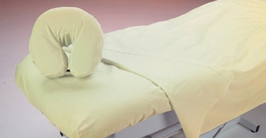 Poly Cotton Sheet Set in Natural - Soft, durable spa linens for massage tables and treatment rooms