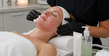 Post-wax soothing protocol for rosacea client with cooling gel application