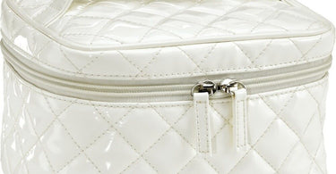 Quilted Medium Cosmetic Bag - White (Case of 12) for Spa & Salon Professionals