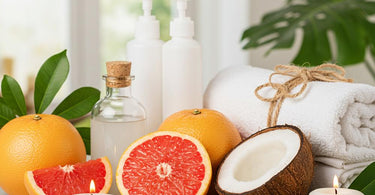 Organic grapefruit coconut oil soap and lotion set for spa professional use