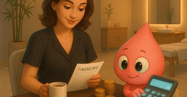 Salon owner smiling while using new equipment with financing options available