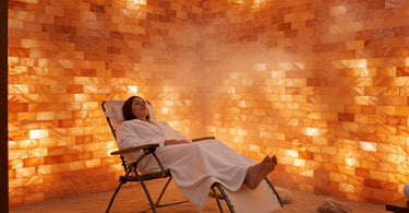 Relaxing halotherapy session in a modern spa setting