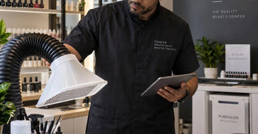 Nail salon ventilation and dust collector system for clean air and tech safety.