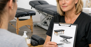 Professional sports massage table setup with face cradle for athlete therapy