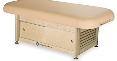 Serenity Flat Spa Treatment Table Cabinet Base by Living Earth Crafts in a modern spa treatment room