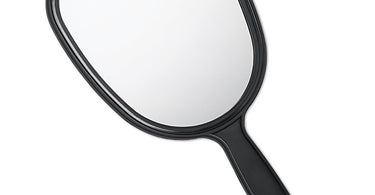 Soft 'N Style Hand Mirror 12-Pack showing black and white mirrors for salon and spa use