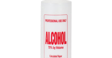 Soft 'N Style 4 oz. imprinted alcohol bottle with twist top, pre-labeled for easy identification
