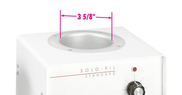 Professional Solo-Pil Single Wax Warmer from Equipro with a standard 3-5/8 inch diameter tank for salon and spa use by Pure Spa Direct