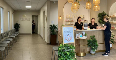 Spa owner reviewing appointment bookings with a smile