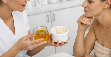 Comparison of Sugar Wax and Hard Wax for professional hair removal services at spas and salons