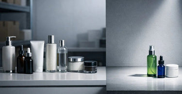 Pure Spa Direct buyer reviewing products, with a no symbol over some items and a checkmark over professional spa and salon supplies