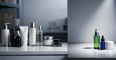 Pure Spa Direct buyer reviewing products, with a no symbol over some items and a checkmark over professional spa and salon supplies