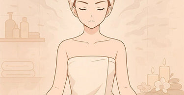 A serene spa professional calmly and confidently communicating with a client in a well-organized treatment room.