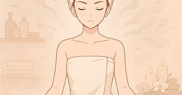 A serene spa professional calmly and confidently communicating with a client in a well-organized treatment room.