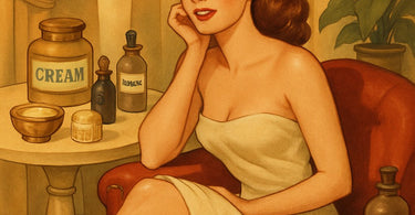 Vintage pin-up style transformation showing classic hairstyle and makeup