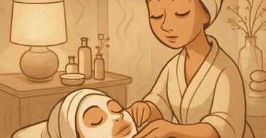 Tranquil and serene silent facial treatment in a spa setting with soft lighting and relaxation