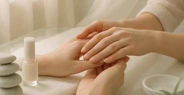 A serene silent manicure in progress with focus on quiet tools and tranquil atmosphere