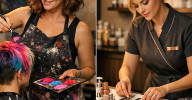 A spa professional's hands performing a precise, creative treatment, symbolizing the balance between artistic flair and technical skill.