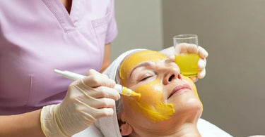 Professional facial treatment using enzyme exfoliants for glowing skin